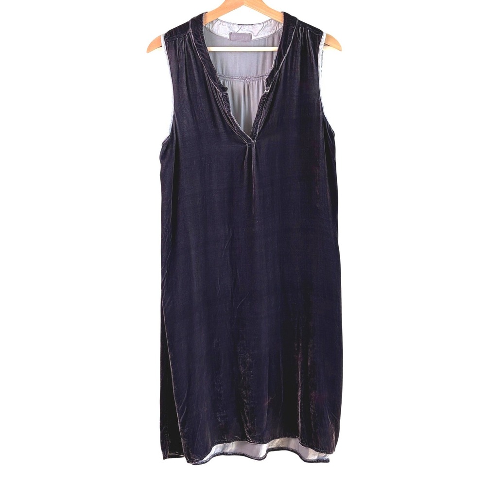 CP Shades Dress Purple Womens Medium Velvet Silk Blend Sleeveless V-Neck Midi